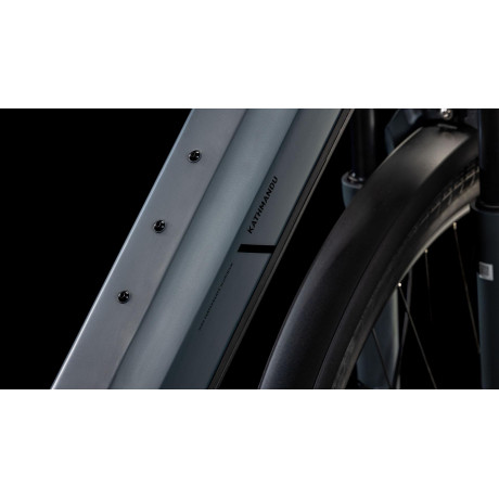 CUBE Kathmandu Hybrid ONE 800 EE metallicgrey´n´grey – tube diagonal et points de fixation avant